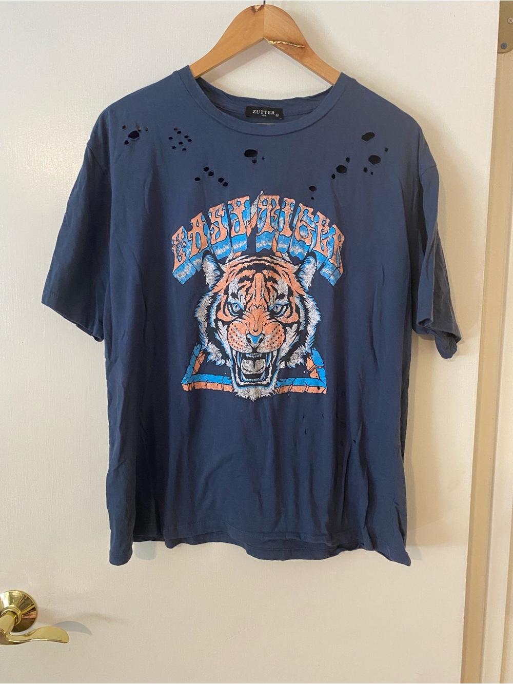 Zutter Navy Short-Sleeve Tiger Graphic Tee